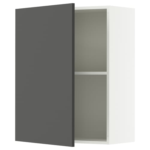 KNOXHULT Gabinete de pared+puerta, gris oscuro, 24x12x30 "