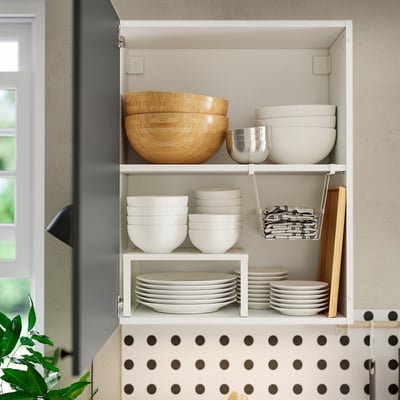 KNOXHULT Gabinete de pared+puerta, gris oscuro, 24x12x30 "