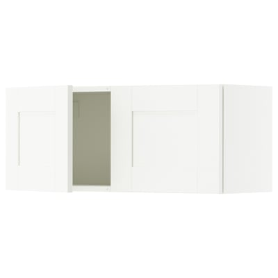 KNOXHULT Gabinete de pared+puertas, blanco armazón, 30x12x12 1/2 "