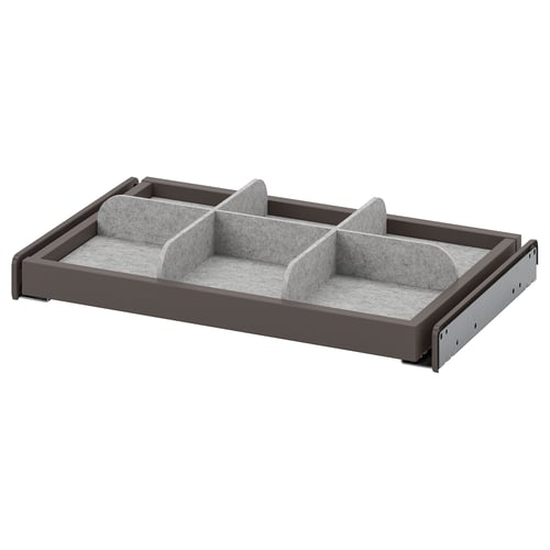 KOMPLEMENT Bandeja extraíble+divisor, gris oscuro/gris claro, 19 5/8x13 3/4 "