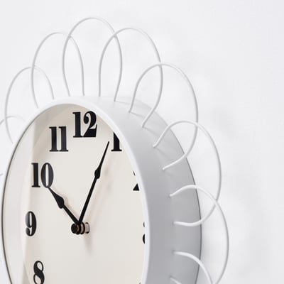 KOPPARDUVA Reloj de pared, blanco/beige, 11 ½ "