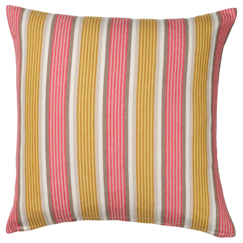 KORALLBUSKE Funda para cojín, beige/rojo claro, 20x20 "