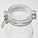 KORKEN Bote forma de botella+tapa, vidrio transparente, 14 oz