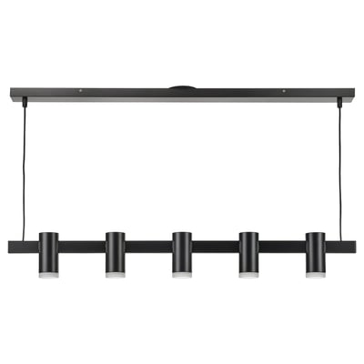 KRANSALG Lámpara colgante+5 lámparas, negro, 44 "