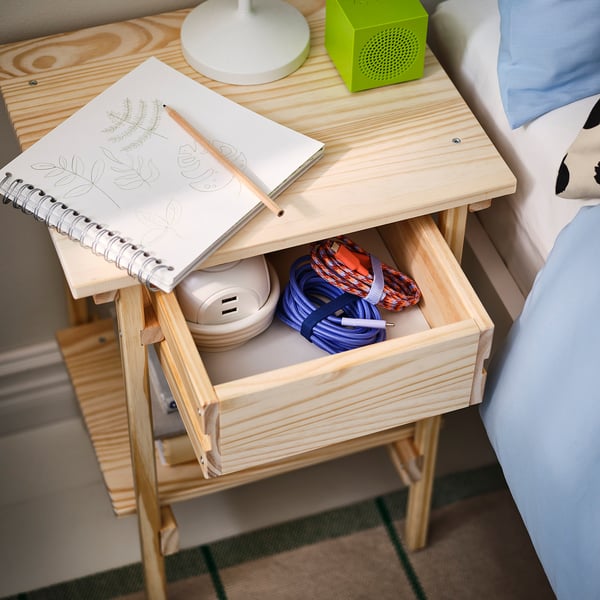 KRONÖREN Muebles de dormitorio, juego de 3, pino