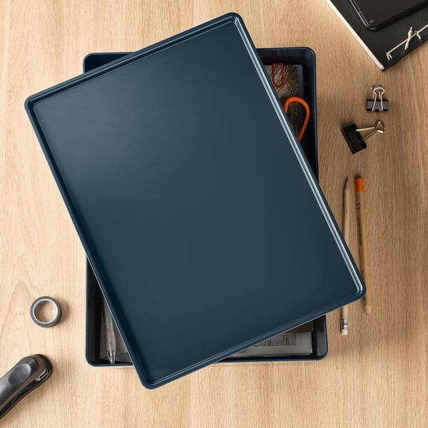 KUGGIS Tapa, negro-azul, 10 ¼x13 ¾ "