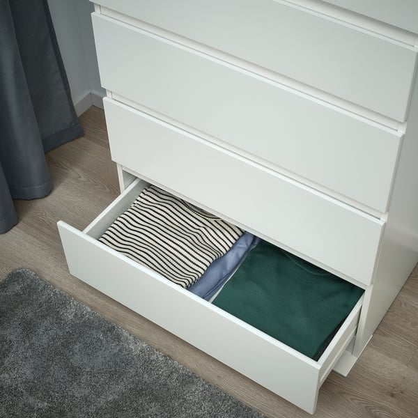 KULLEN Cómoda de 5 cajones, blanco, 27 1/2x44 1/8 "