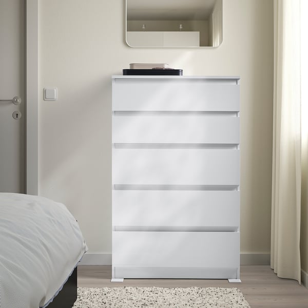 KULLEN Cómoda de 5 cajones, blanco, 27 1/2x44 1/8 "