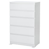 KULLEN Cómoda de 5 cajones, blanco, 27 1/2x44 1/8 "