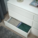 KULLEN Cómoda de 6 cajones, blanco, 55 1/8x28 3/8 "