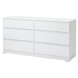 KULLEN Cómoda de 6 cajones, blanco, 55 1/8x28 3/8 "