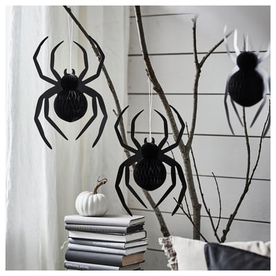 KUSTFYR Adorno colgante, araña negro, 13 ¾ "