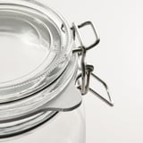 KUSTFYR Bote con tapa, negro/blanco, 34 oz