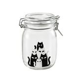 KUSTFYR Bote con tapa, negro/blanco, 34 oz