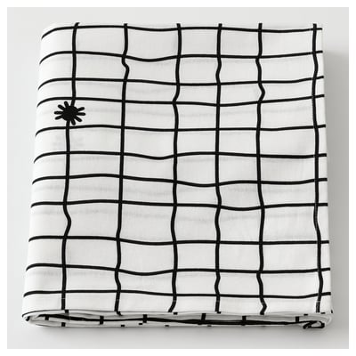 KUSTFYR Mantel, blanco/negro, 57x94 "