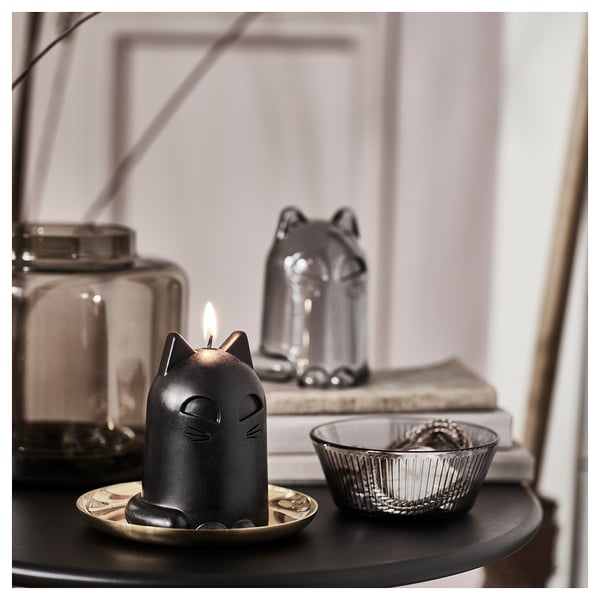 KUSTFYR Vela sin aroma, gato negro, 4 ¾ "