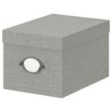 KVARNVIK Caja de almacenamiento+tapa, gris, 7x9 ¾x6 "