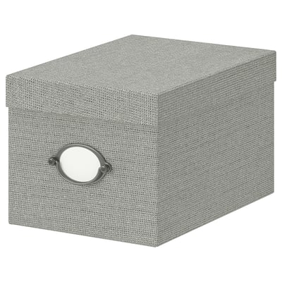 KVARNVIK Caja de almacenamiento+tapa, gris, 7x9 ¾x6 "