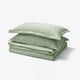 LÄKEVÄNDEROT Funda nórdica+funda(s) de almohada, gris verdoso claro, Tamaño King