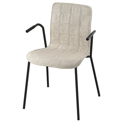 LÄKTARE Silla para reuniones, beige claro/negro