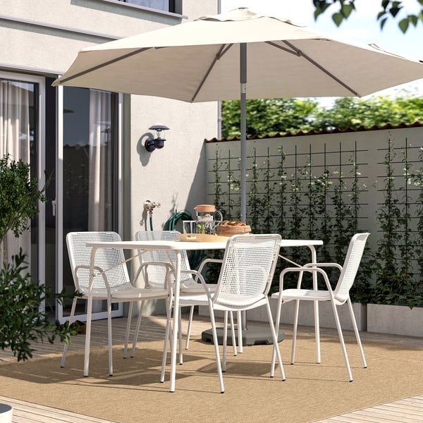 LÄTTBETONG Alfombra interior/exterior, beige/marrón claro, 7.87x10 '