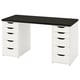 Opción: LAGKAPTEN / ALEX Escritorio, negro-marrón/blanco, 55 1/8x23 5/8 "