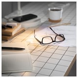 LAGKAPTEN / NÄRSPEL Escritorio, blanco antracita/gris oscuro, 55 1/8x23 5/8 "