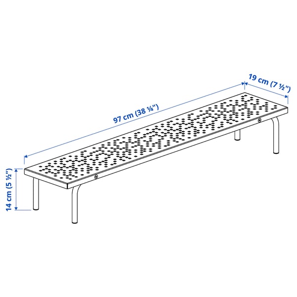 LÅNESPELARE Soporte para monitor, amarillo vivo, 38 ¼x7 ½ "