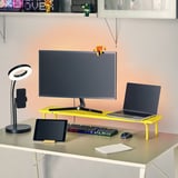 LÅNESPELARE Soporte para monitor, amarillo vivo, 38 ¼x7 ½ "