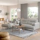 LÅNGARYD Sofá+chaise longue, izquierda, Lejde/gris claro metal