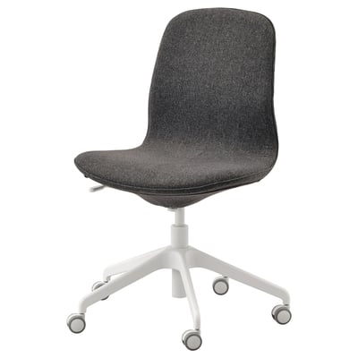 LÅNGFJÄLL Silla para reuniones, Gunnared gris oscuro/blanco