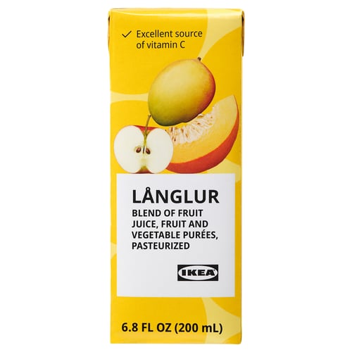 LÅNGLUR Batido de fruta y verdura, amarillo/vitamina C adicional, 7 oz
