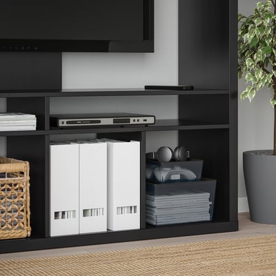 LAPPLAND Módulo de almacenaje para TV, negro-marrón, 72x15 3/8x57 7/8 "