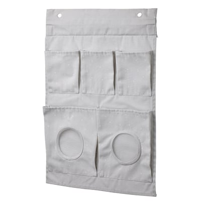 LEN Almacenamiento colgante, lunares/gris claro, 17 ¾x25 ¼ "