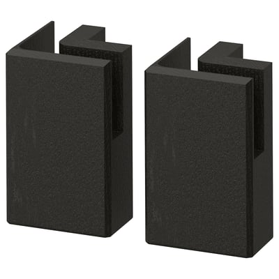 LERHYTTAN Pata de esquina plinto decorativo, teñido en negro, 4 1/4 " 2 paq