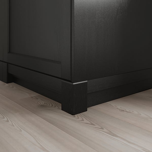 LERHYTTAN Pata de esquina plinto decorativo, teñido en negro, 4 1/4 " 2 paq
