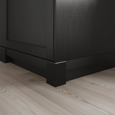 LERHYTTAN Pata de esquina plinto decorativo, teñido en negro, 4 1/4 " 2 paq