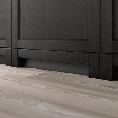 LERHYTTAN Plinto decorativo, teñido en negro, 87 "