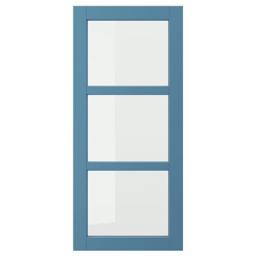 LERHYTTAN Puerta de vidrio, azul, 18x40 "