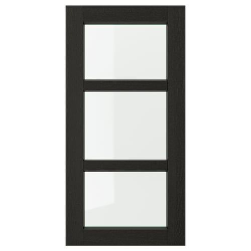 LERHYTTAN Puerta de vidrio, teñido en negro, 15x30 "