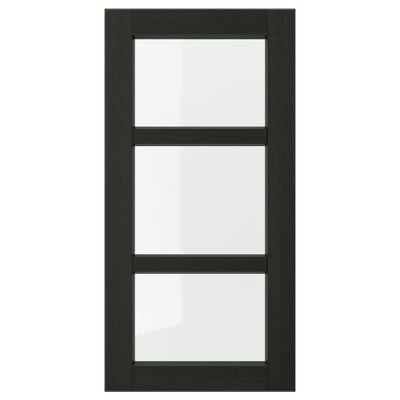 LERHYTTAN Puerta de vidrio, teñido en negro, 15x30 "