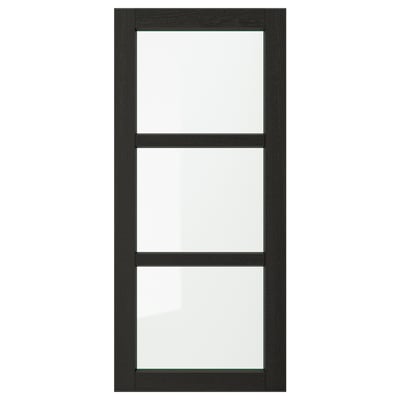 LERHYTTAN Puerta de vidrio, teñido en negro, 18x40 "