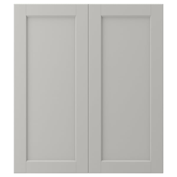 LERHYTTAN Puerta gabinete bajo esquina, 2pz, gris claro, 13x30 "