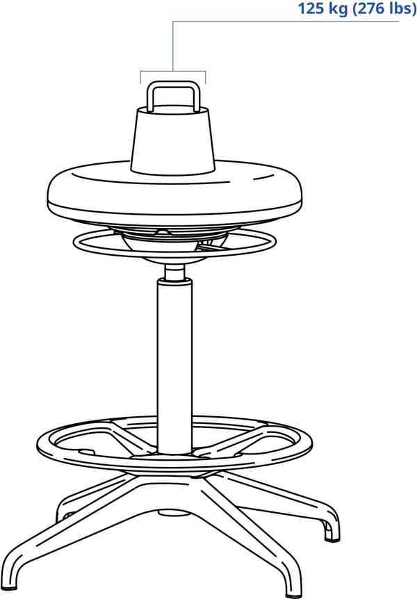 LIDKULLEN Soporte sentado/de pie, Gunnared gris oscuro