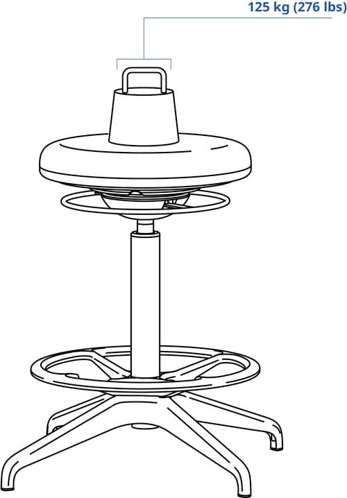LIDKULLEN Soporte sentado/de pie, Gunnared gris oscuro