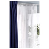 LILL Cortinas de red, 1 par, blanco/+bolsillo para barra, 110x98 "