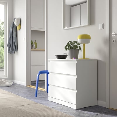 LILLBERGET Gavetero de 3 cajones, blanco, 27 1/2x16 7/8x26 3/4 "