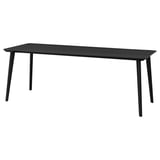 LISABO Mesa, negro/chapa de fresno, 78 3/4x30 3/4 "