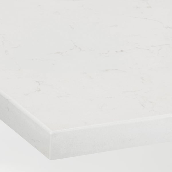 LOCKEBO Barra de cocina personalizada, blanco efecto de mármol/compuesto de vidrio, 1 1/8 "