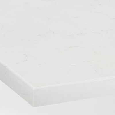 LOCKEBO Barra de cocina personalizada, blanco efecto de mármol/compuesto de vidrio, 1 1/8 "